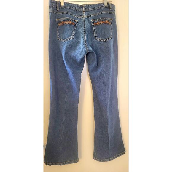 COS Women Jeans 12 Y2K Rhinestones Boot Cut Embroidered Embellished Flare Leg - Picture 10 of 16